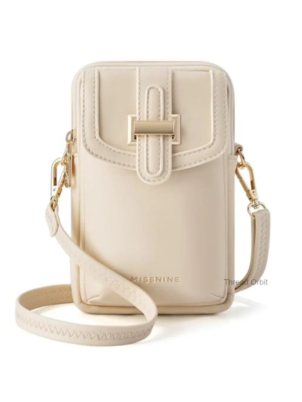 Small Vegan Leather Crossbody Bag with RFID Blocking Wallet and Adjustable Strap